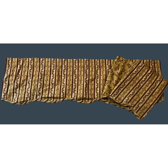 Valance Curtains Reversible Set of 3 Scalloped Floral Cottage Farmhouse - Picture 5 of 5